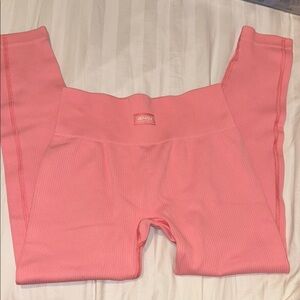 Bo + Tee ribbed pink leggings size Small